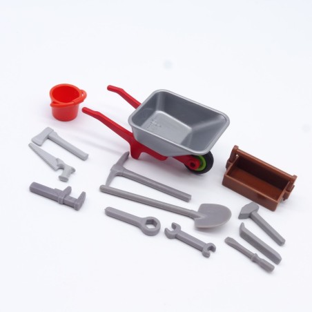 Playmobil 31649 Playmobil Gray Wheelbarrow with Tools