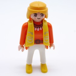 Playmobil 14088 Playmobil Woman Modern White and Orange with Yellow Cardigan