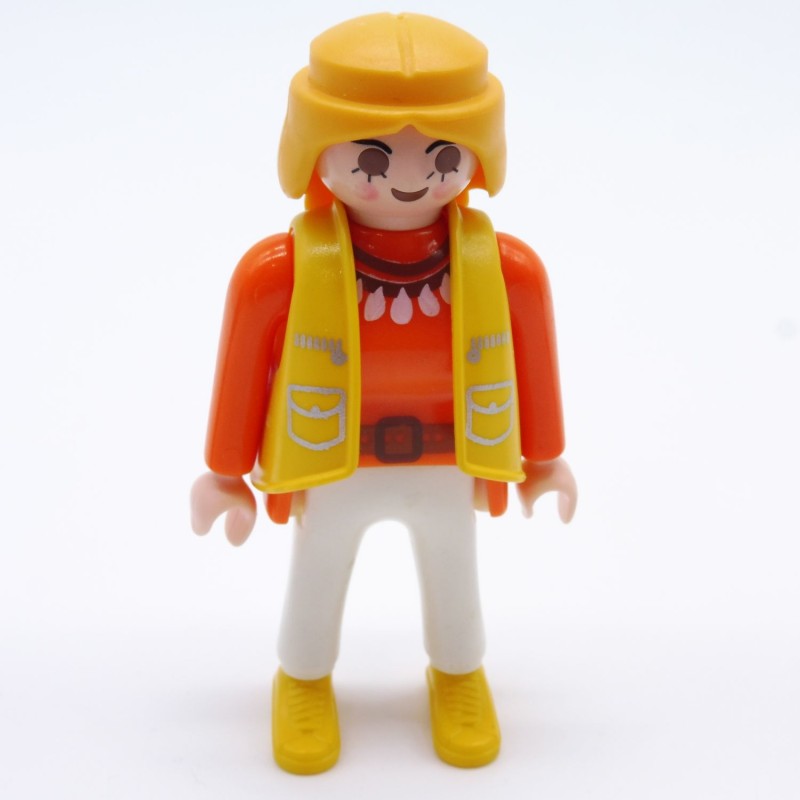 Playmobil 14088 Playmobil Femme Moderne Blanc et Orange avec Gilet Jaune