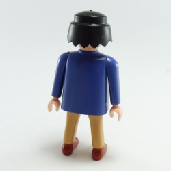 Playmobil Man Cowboy Blue High Maroon Trousers