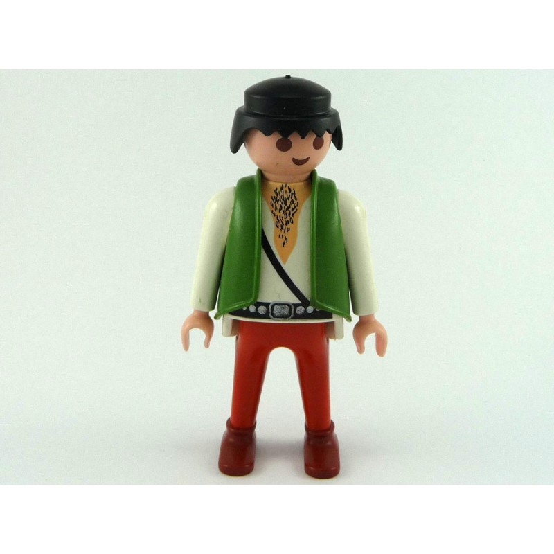 Playmobil 21621 Playmobil White & Orange man Hairy Large Belly with Green Waistcoat