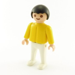 Playmobil Enfant Fille Rouge Blanc Col Blanc Pieds Nus 3075 3373