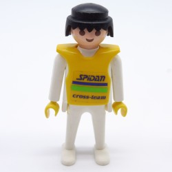 Playmobil 21749 Playmobil Homme Pilote Moto Cross Blanc avec Plastron Jaune 3301