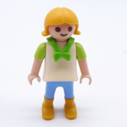 Playmobil 17258 Playmobil Enfant Fille Bleu Blanc Col Vert 4493