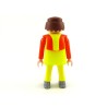 Playmobil Yellow & Orange man with Drill plate & Gas mask