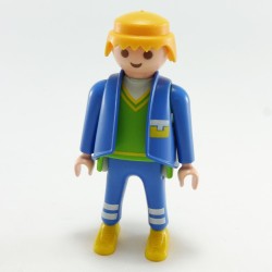 Playmobil 21602 Playmobil Homme Bleu et Vert avec Col Blanc Gilet Bleu