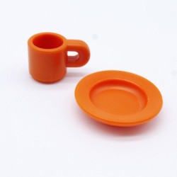 Playmobil 11460 Playmobil Lot de 1 Assiette et 1 Tasse Oranges Cuisine 1900 5322