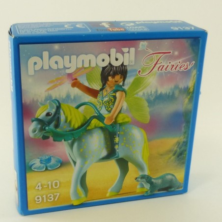 Playmobil 23916 Playmobil Fée Verte avec Son Cheval et Loutre 9137 en Boite Scéllée