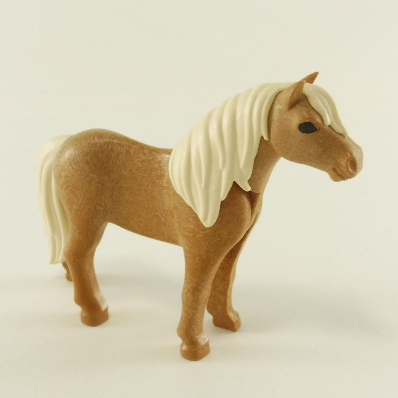 Playmobil 15806 Playmobil Poney Marron avec Crinière Blanche