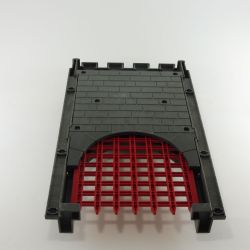 Playmobil Large Dark Gray Double Wall with Red Harrow System X 3269