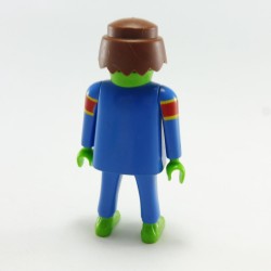 Playmobil Homme Pilote de Kart Bleu et Jaune avec Col Vert