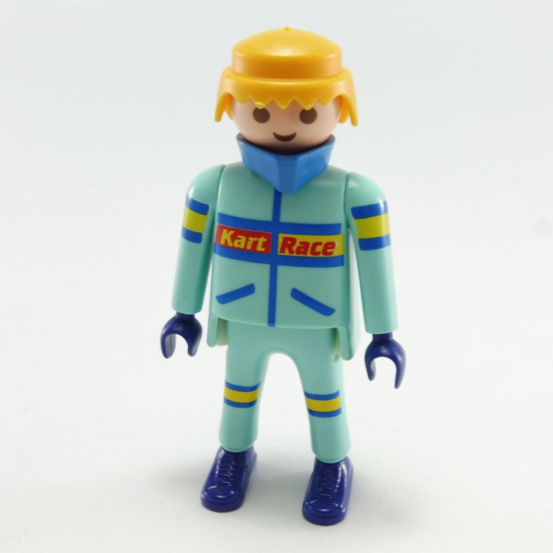 Playmobil 21747 Playmobil Homme Pilote de Kart Bleu avec Col Bleu