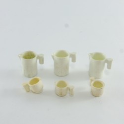 Playmobil 29187 Playmobil Set of 3 Decanters and 3 Cups Yellowed or Dirty Colors