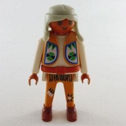 Playmobil 1328 Playmobil Indian Warrior White and Orange Orange Vest