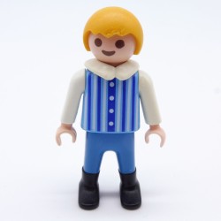 Playmobil 14846 Playmobil Enfant Garçon Bleu Cowboy 3804 Col Blanc