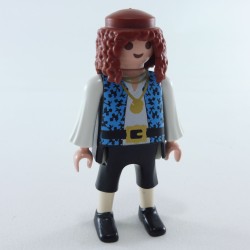 Playmobil 26889 Playmobil Pirate Man Black White and Blue Hair Governor Brown 6683