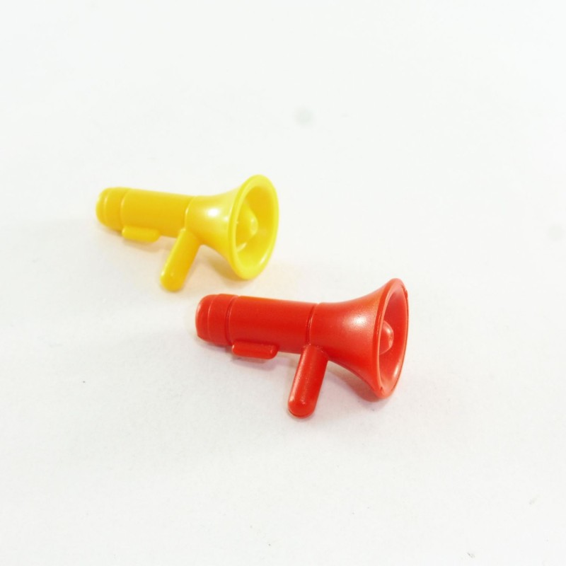 Playmobil 11373 Playmobil Lot de 2 Porte Voix Megaphones Rouge Jaune