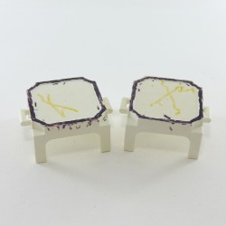 Playmobil 26815 Playmobil Set of 2 White Square Stools Colors 3646 Colored
