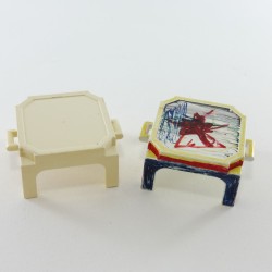 Playmobil 26816 Playmobil Set of 2 Stools White Squares Colors 3646 Colored Jaunis