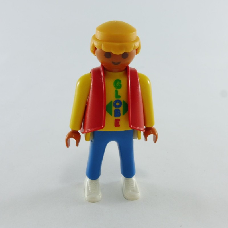 Playmobil 29087 Playmobil Hispanic Man Blue and Yellow Red Vest GLOBE