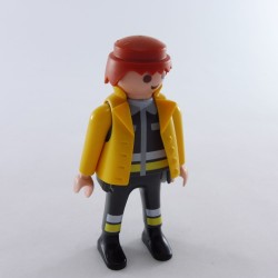 Playmobil 28681 Playmobil Gray Firefighter Man with Yellow Vest