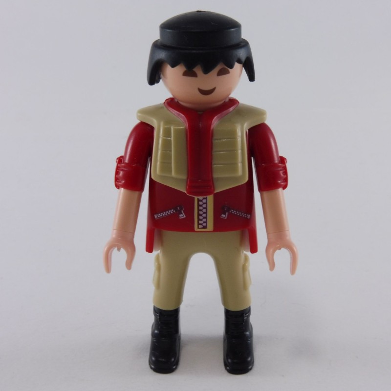 Playmobil 24516 Playmobil Homme Asiatique Tenue Rouge et Beige