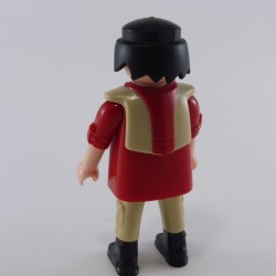 Playmobil Asian Man Holding Red and Beige