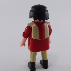 Playmobil Homme Asiatique Tenue Rouge et Beige