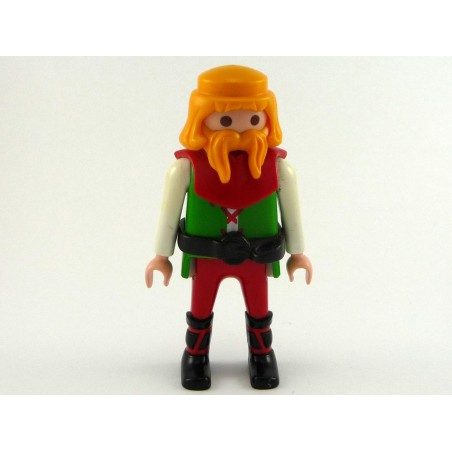 Playmobil 21667 Playmobil Homme Viking Rouge et Vert avec Capuche Rouge & Ceinture Noire