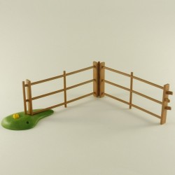 Playmobil 22973 Playmobil Set of 2 Brown Barriers with Grass Plate 4185