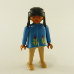 Playmobil 15424 Playmobil Femme Indienne Bleu et Marron Vintage