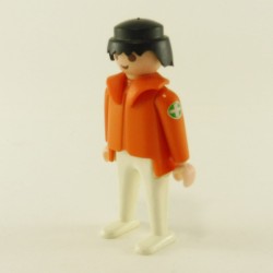 Playmobil 24139 Playmobil Man White and Orange Rescuer Green Cross with Collar