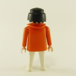 Playmobil Man White and Orange Rescuer Green Cross with Collar