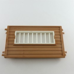 Playmobil 26089 Playmobil Brown Low Wall with White Grid Zoo 3145 Break on 1 connector
