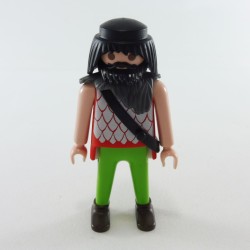 Playmobil 26854 Playmobil Viking Man Green and Red Collar Fur Nude Arms