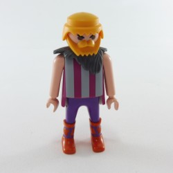 Playmobil 26862 Playmobil Viking Man Purple and Gray Orange Boots Fur Collar Gray