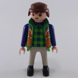 Playmobil 24521 Playmobil Man Blue Gray and Green with Green Vest