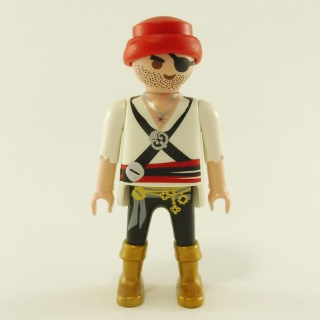 Playmobil 23149 Playmobil Pirate Noir et Blanc Cheveux Rouges