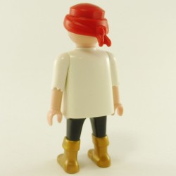 Playmobil Pirate Noir et Blanc Cheveux Rouges
