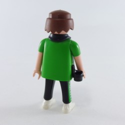 Playmobil Homme Policier Vert et Noir Patrouille à Vélo