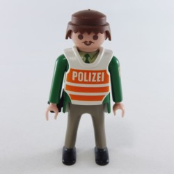 Playmobil 10436 Playmobil Homme Policier Vert et Gris  Gilet Blanc et Orange