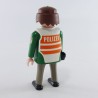 Playmobil Policeman Man Green and Gray Vest White and Orange