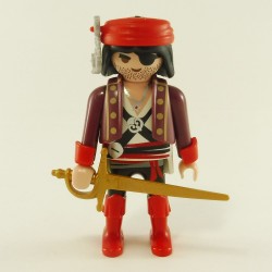 Playmobil 23153 Playmobil Black and White Pirate Gielt Eggplant with Golden Sword