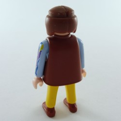 Playmobil Femme Moderne Bleu et Jaune avec Gilet Marron