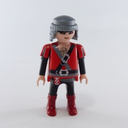 Playmobil 1061 Playmobil Man Knight Red and Black Big Belly Dark Red Boots