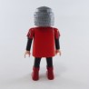 Playmobil Homme Chevalier Rouge et Noir Gros Ventre Bottes Rouges Foncées