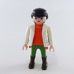 Playmobil 21641 Playmobil Homme Vert et Orange Bottes Marron Gilet Blanc