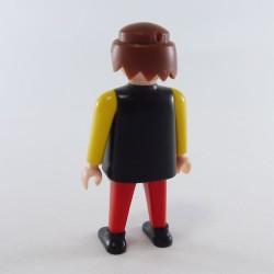 Playmobil Man Knight Red Yellow and Black Large Belly