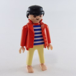 Playmobil 26223 Playmobil Man Pirate Yellow Straw Blue and Red Vest Red