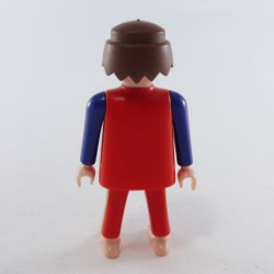 Playmobil Man Red Yellow and Blue Barefoot